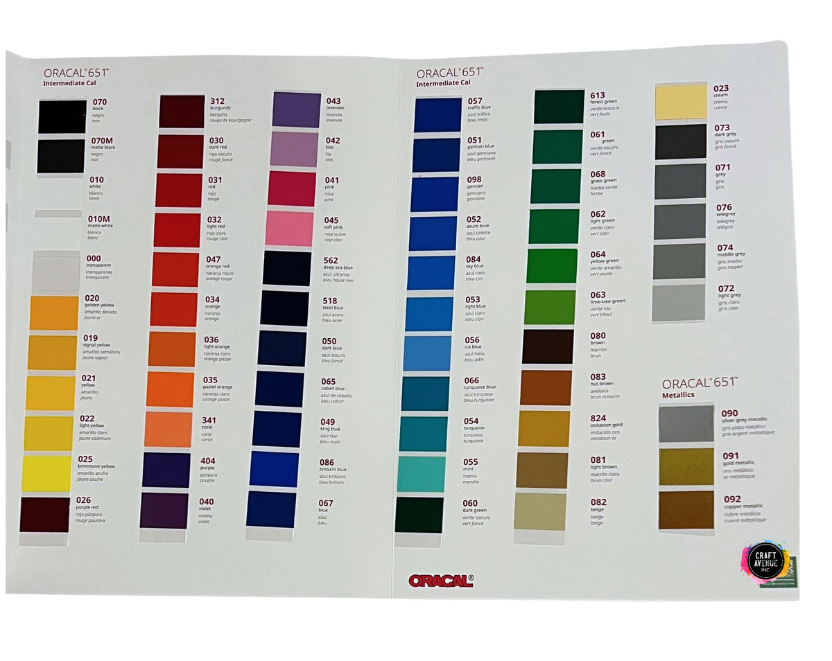Oracal 651 Color Chart, Vinyl Color Chart, Color Sample, Sample Book, 651  Oracal Vinyl, Self Adhesive Vinyl, Permanent Vinyl 