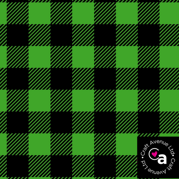 Green Buffalo Plaid Adhesive Vinyl - CLEARANCE