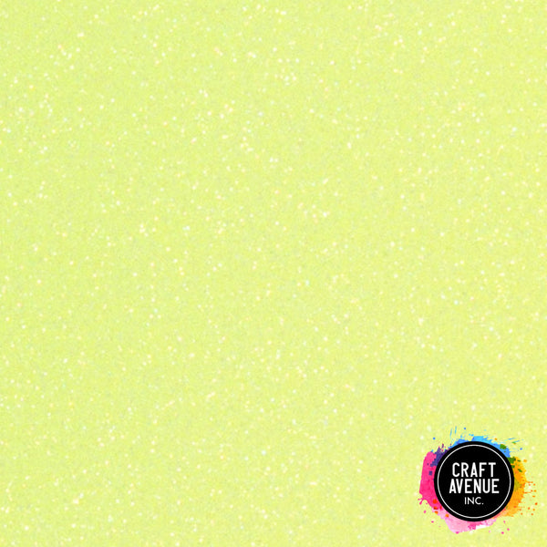 Neon Yellow Glitter HTV